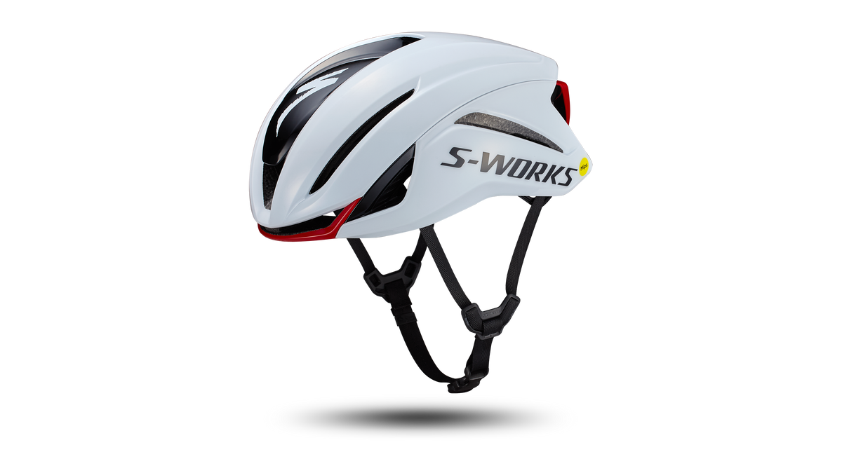 White/Red S-Works Evade 4 Helmet