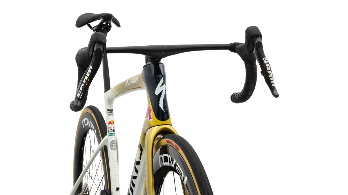 Specialized S-Works Tarmac SL9 LTD - Remco Evenepoel - Gloss Metallic White Silver / Gold Pearl / Deep Blue