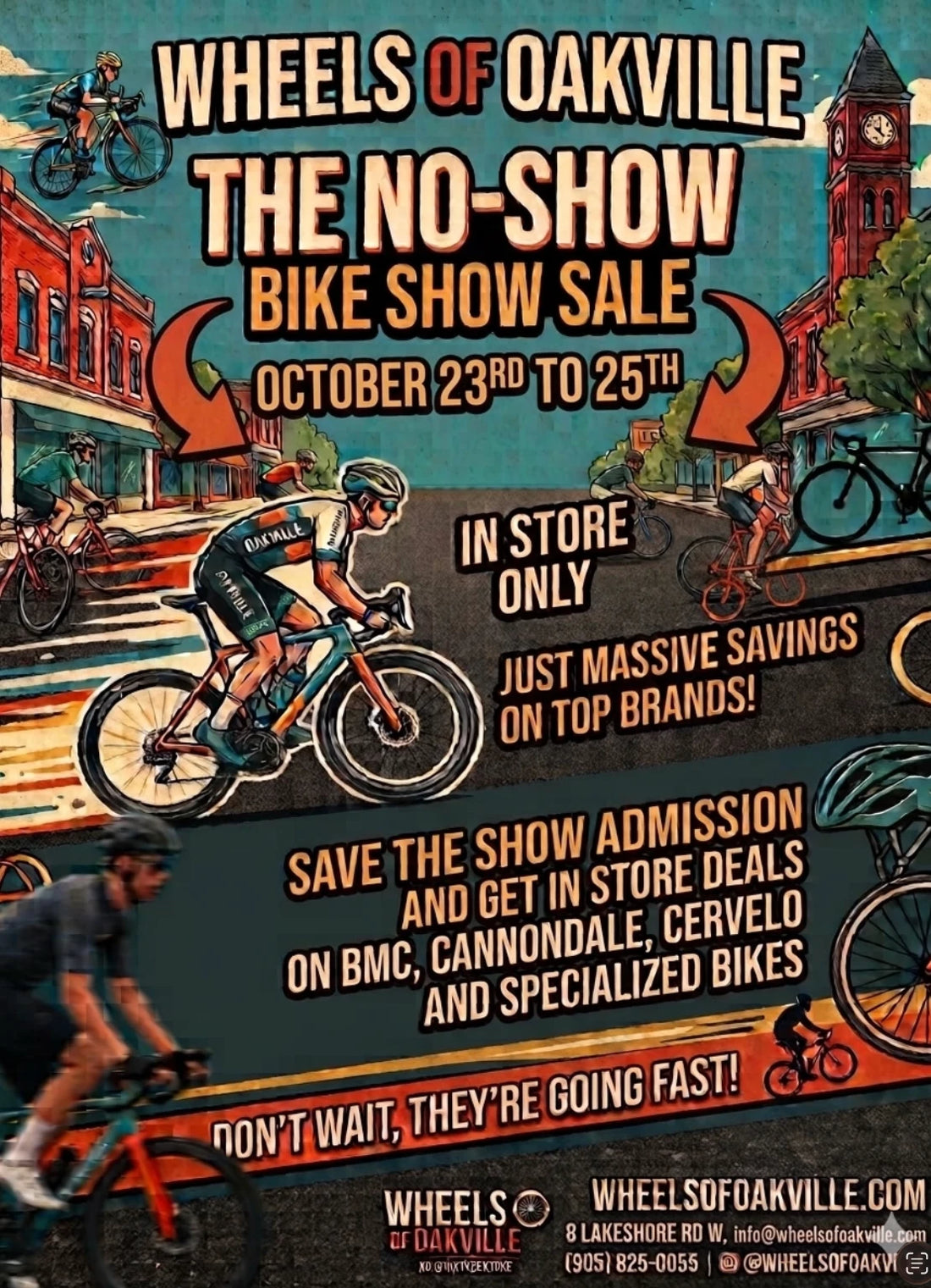 The No-Show Bike Show Sale at Wheels of Oakville, October 23 to 25, in store only